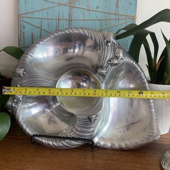 Vintage ARTHUR COURT Sea Life Turtle Divided Tray Platter Serveware, 1985 w LID - Picture 11 of 16